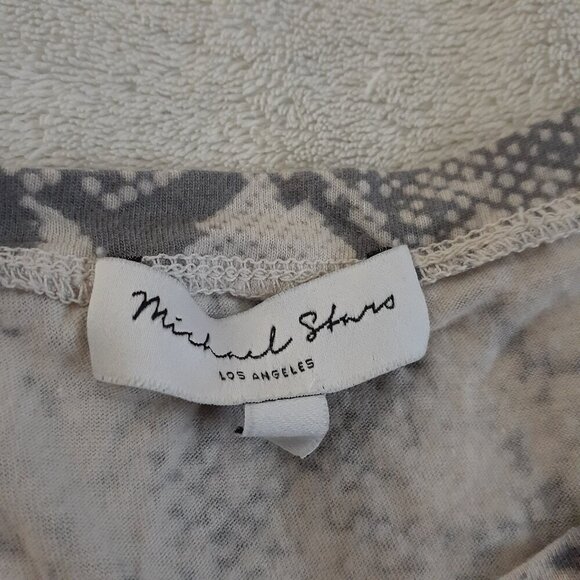 Michael Stars Women's Size L Gray Beige Snake Print Cotton Modal Lounge Shirt - Picture 6 of 12